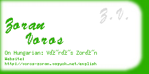 zoran voros business card